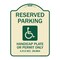 Signmission Reserved Parking Handicap Plate or Permit A.R.S Sec. 28-884 Aluminum Sign, 24" x 18", TG-1824-23068 A-DES-TG-1824-23068 - alternate 1